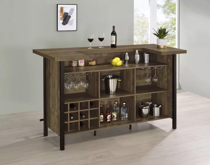 Bellemore Rustic Oak Home Bar Cabinet