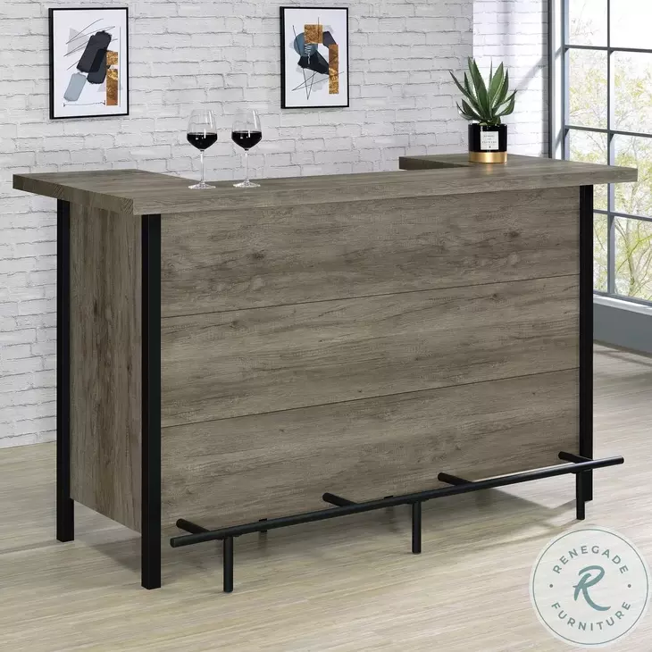 182105 Grey Driftwood And Black Bar Unit