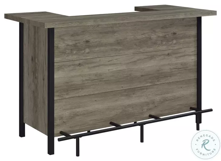 182105 Grey Driftwood And Black Bar Unit