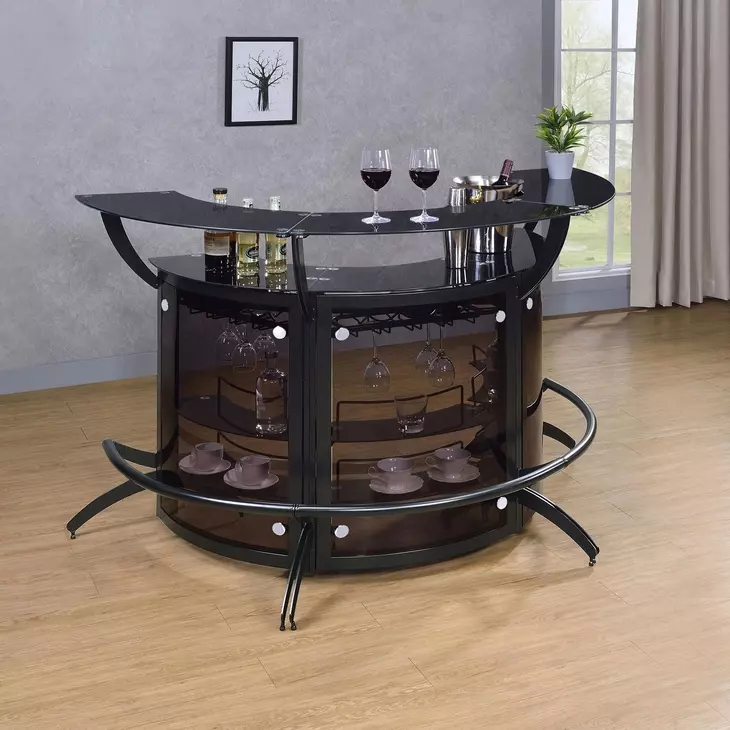 Dallas Smoked And Black Bar Unit Set