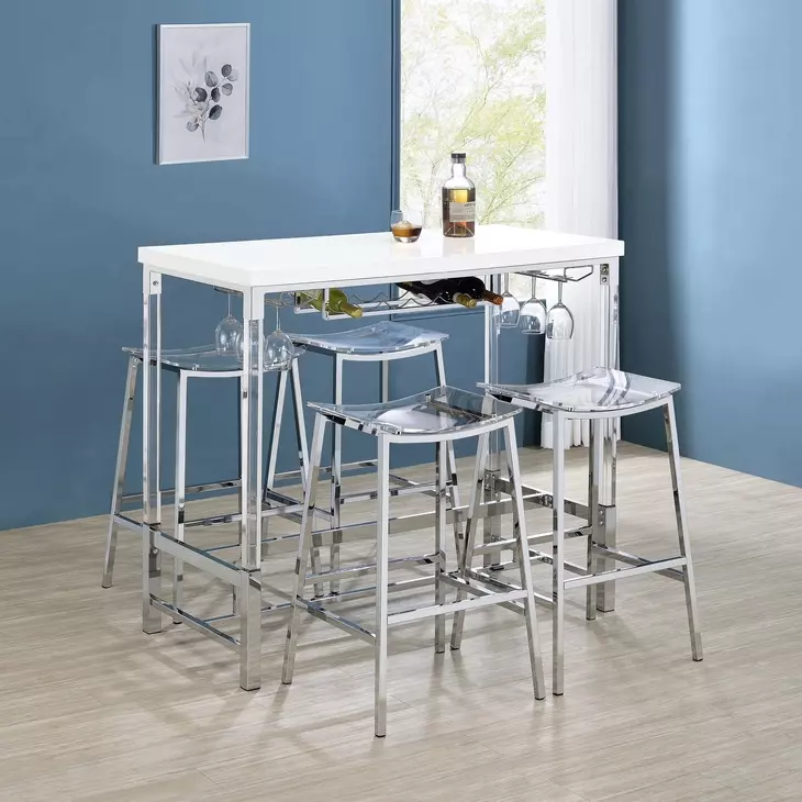 Jovani Clear Bar Stool Set Of 2