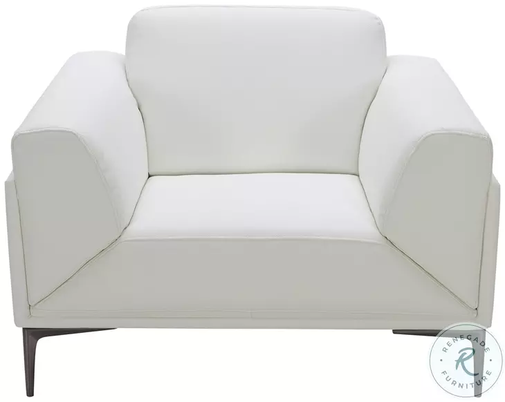 Davos White Leather Chair
