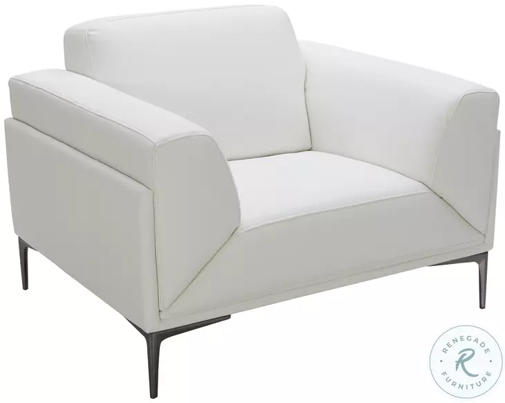 Davos White Leather Chair