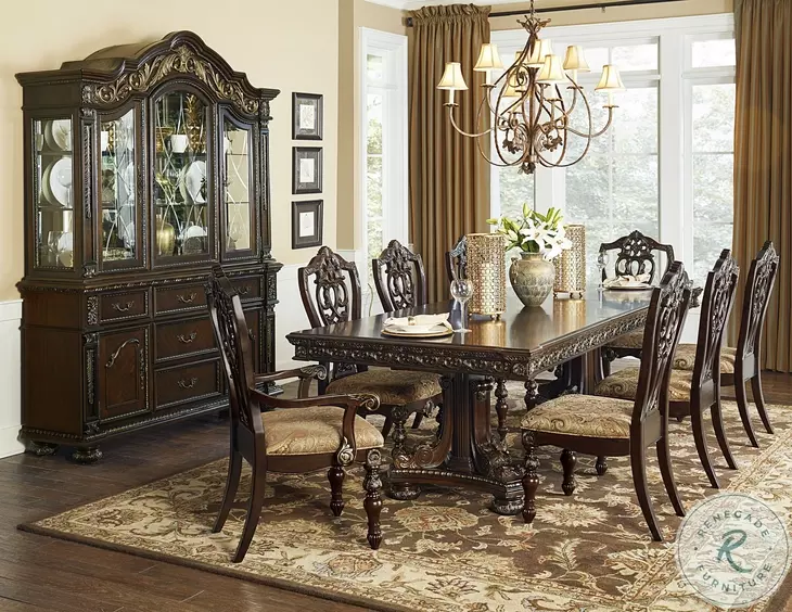 Dark wood extending dining table and chairs cheap