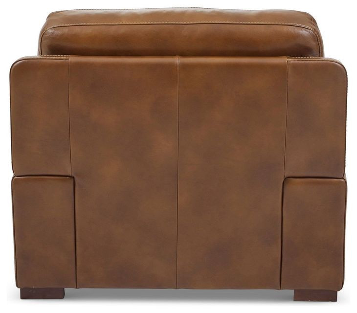 David Pecan Leather Upholstered Lounge Chair