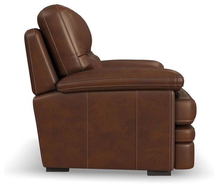 David Pecan Brown Leather 70" Loveseat