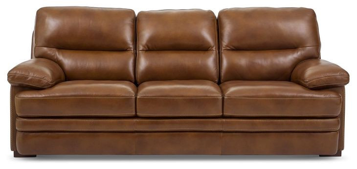 David Pecan Leather Living Room Set