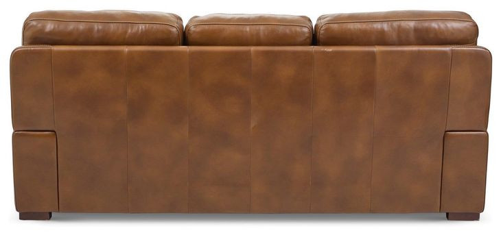David Pecan Leather 93" Sofa