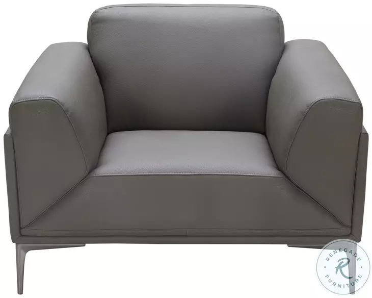 King Gray Leather Chair