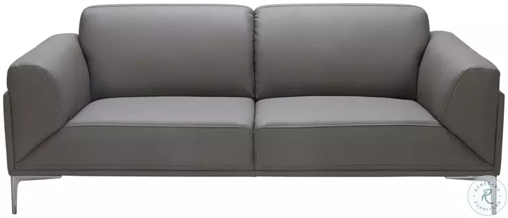 King Gray Leather Sofa