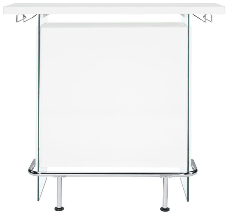Acosta High Gloss White And Chrome Bar Unit