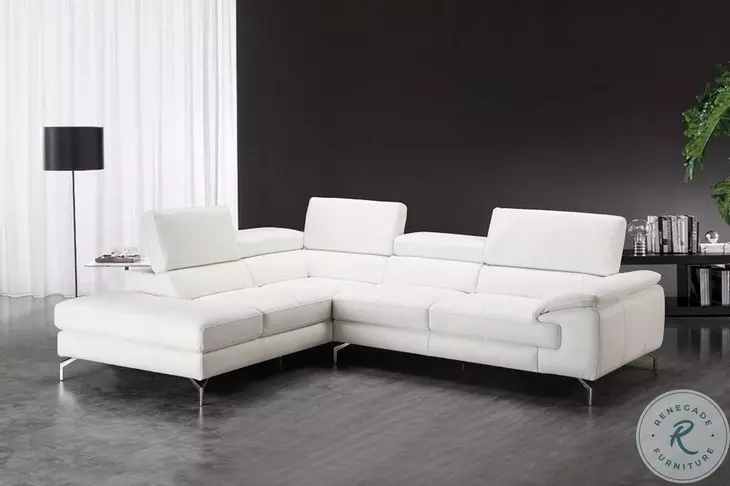 Nila White Italian Leather Sectional