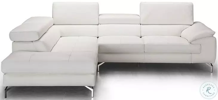 Nila White Italian Leather LAF Sectional