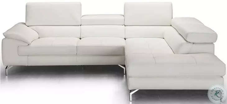 Nila White Italian Leather Sectional