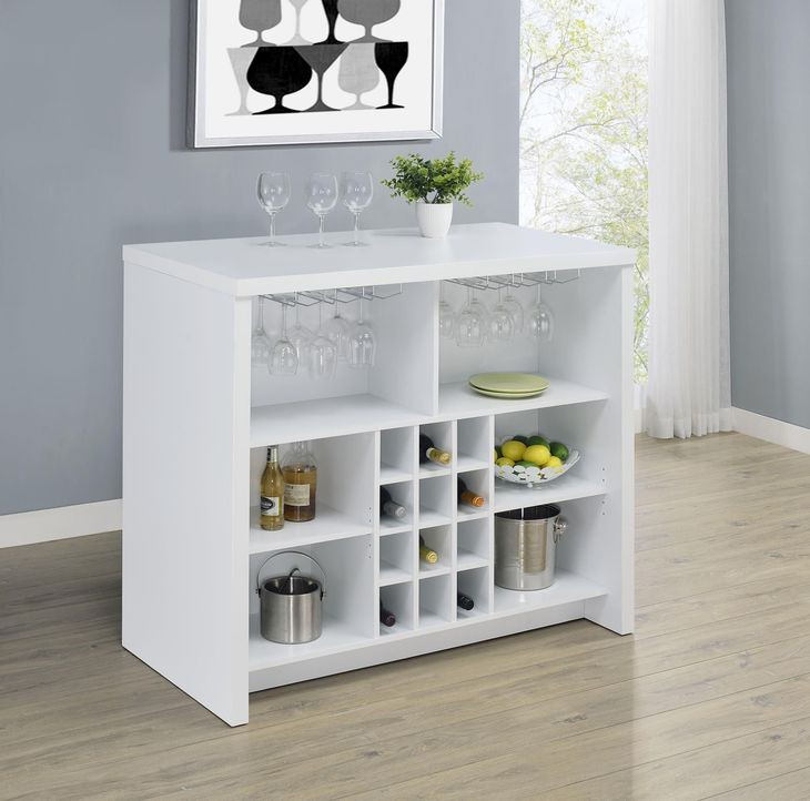 Topanga White Freestanding Home Bar