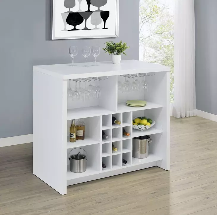 Topanga White Freestanding Home Bar
