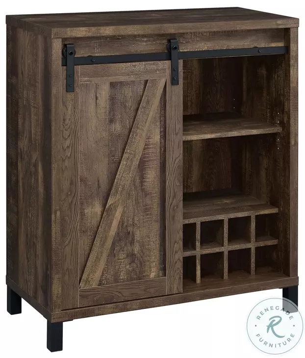 182852 Rustic Oak Bar Cabinet