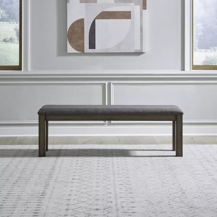 Bayview Gray Upholstered Dining Bench