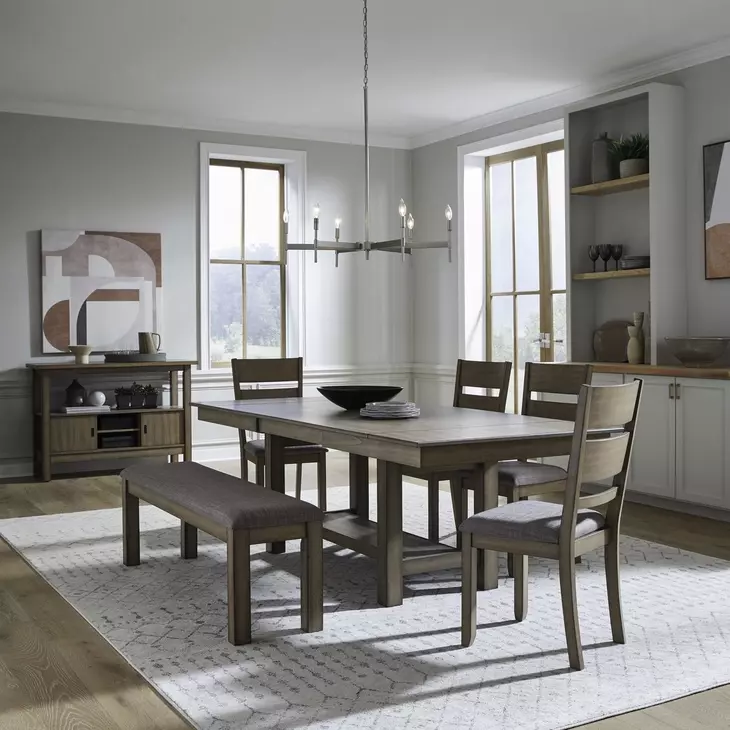 Bayview Sandstone and Gray 6 Piece Extendable Dining Set