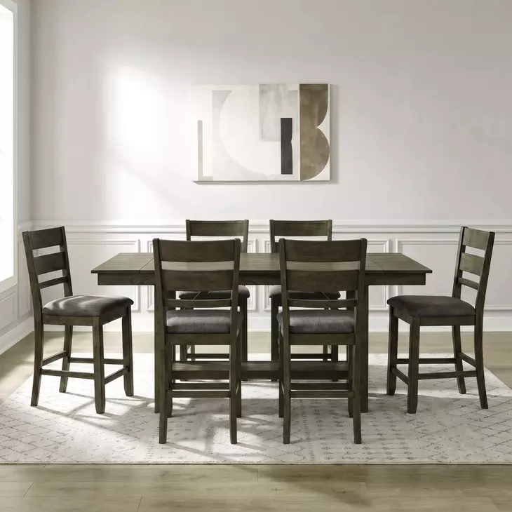 Bayview Sandstone and Gray 7 Piece Extendable Gathering Dining Set