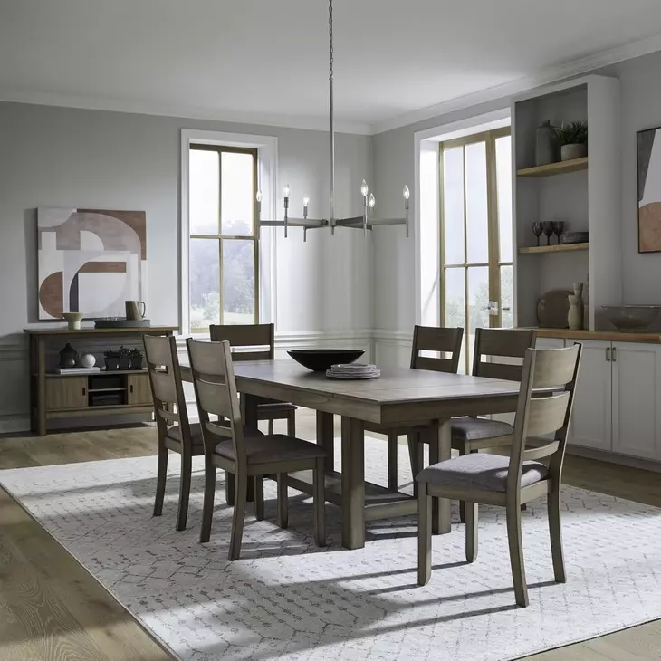 Bayview Sandstone and Gray 7 Piece Extendable Dining Set