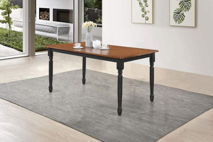 Hollyoak Walnut And Black 63" Rectangular Dining Table