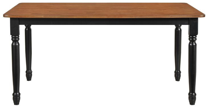 Hollyoak Walnut And Black 63" Rectangular Dining Table