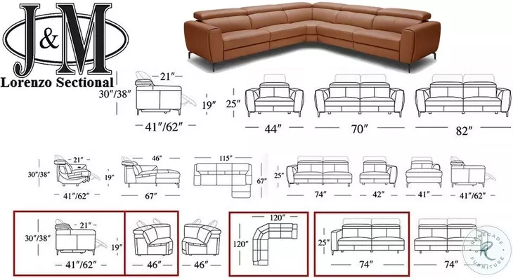 Lorenzo Caramel Italian Leather Reclining Sectional
