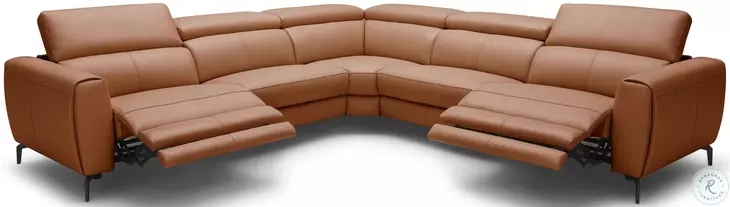 Lorenzo Caramel Italian Leather Reclining Sectional