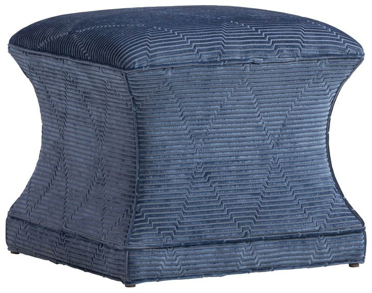 Sutton Carlyle Blue Upholstered Square Ottoman
