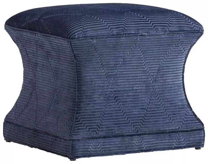 Sutton Carlyle Blue Upholstered Square Ottoman