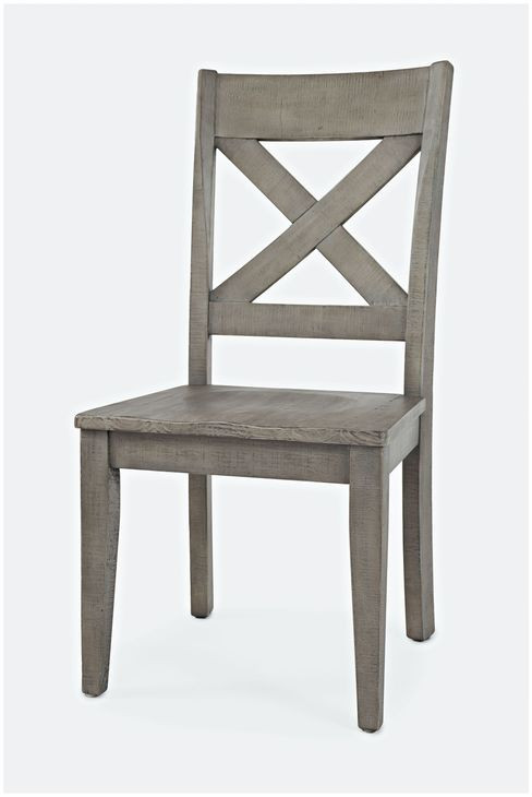 Outer Banks Driftwood Gray Cross Back Side Chair Set of 2