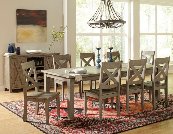 Outer Banks Driftwood Gray 9 Piece Dining Set