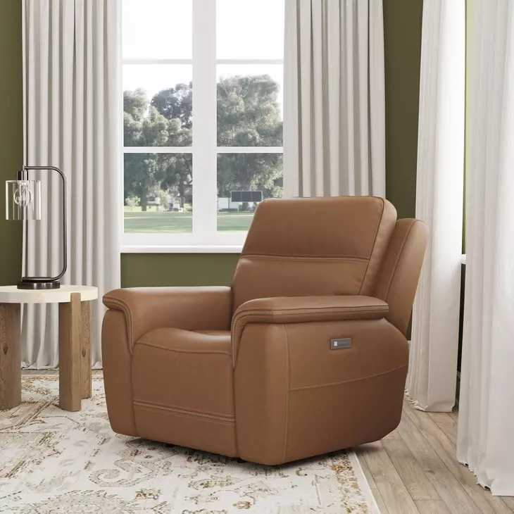 Sawyer Harvest Leather Zero Gravity Power Recliner with Power Lumbar and USB Charging