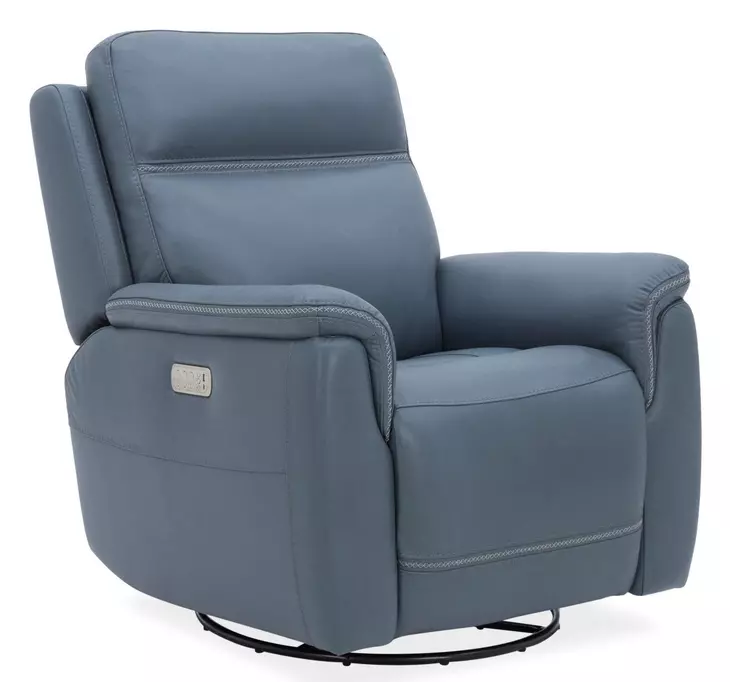 Sawyer Marine Leather Swivel Glider Recliner with Power Headrest & Lumbar