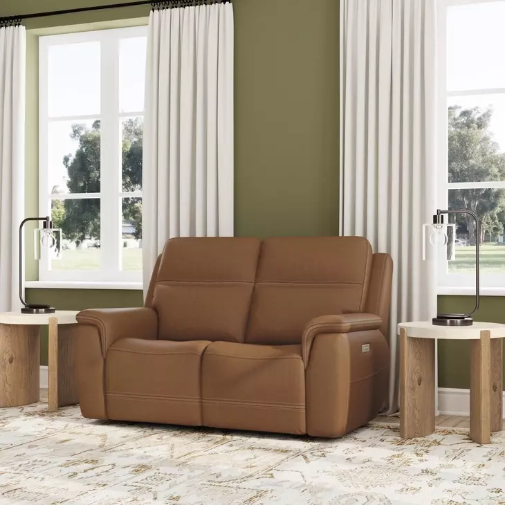 Sawyer Harvest Leather 64" Zero Gravity Power Reclining Loveseat with Power Lumbar and USB Charging