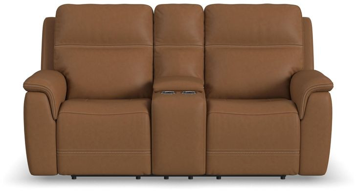Sawyer Harvest Leather 77" Zero Gravity Power Reclining Loveseat with Console and USB Charging
