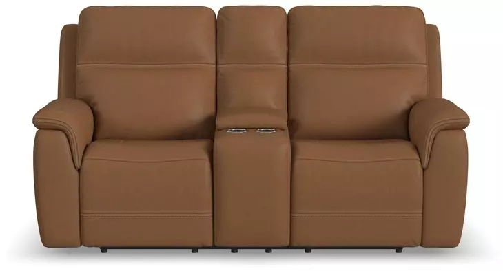 Sawyer Harvest Leather 77" Zero Gravity Power Reclining Loveseat with Console and USB Charging