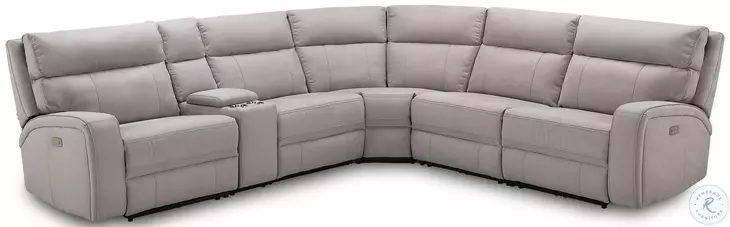 Cozy Moonshine Microfiber Reclining Sectional