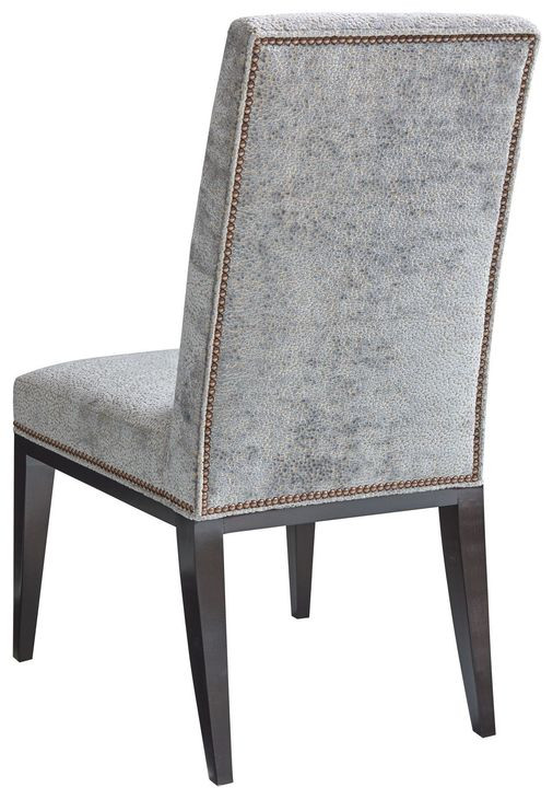 Lowell Blue Upholstered Side Chair with Nailhead Trim