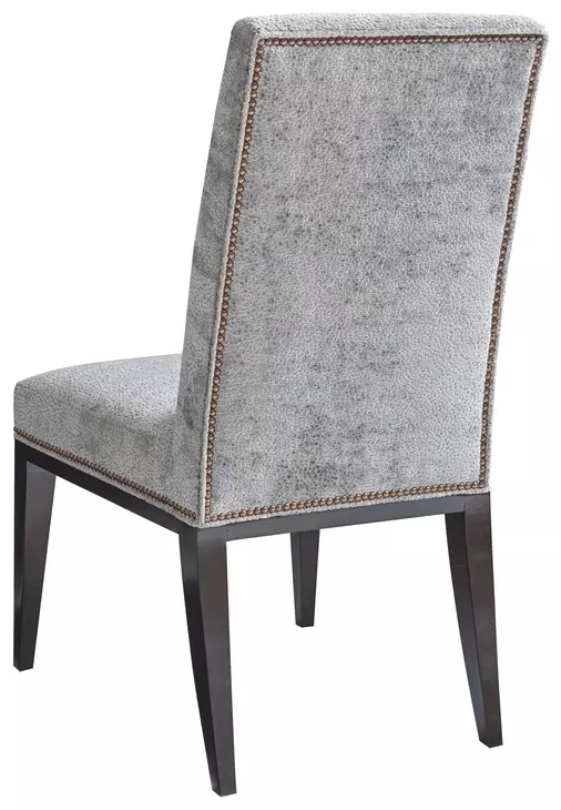 Lowell Blue Upholstered Side Chair with Nailhead Trim