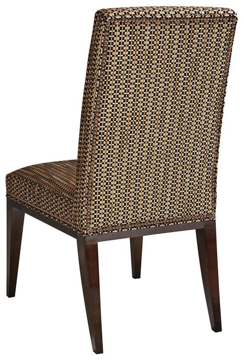 Lowell Black and Brown Leather Upholstered Dining Chair with Nailhead Trim