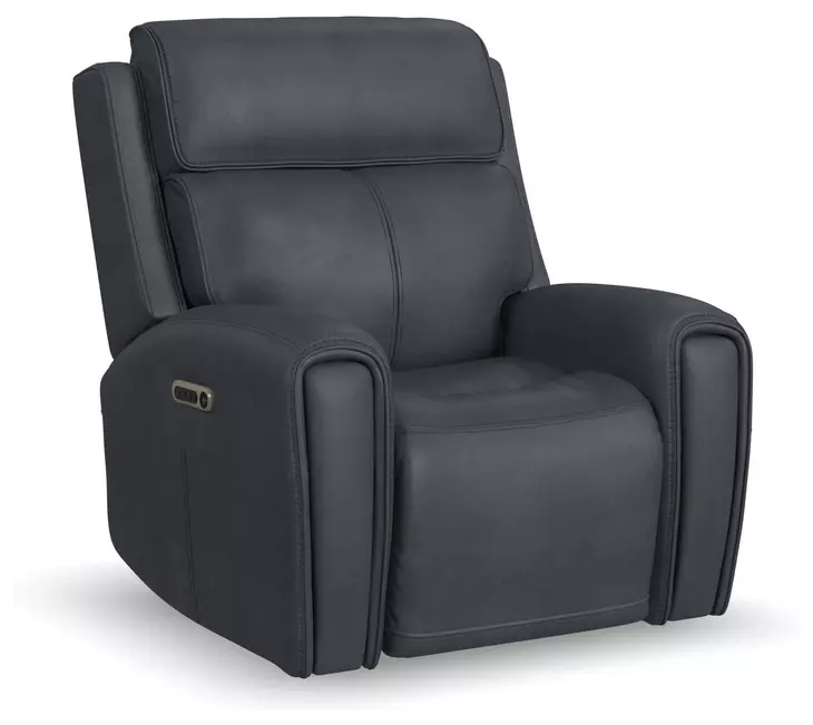 Warren Gray Leather Zero Gravity Power Recliner with Power Lumbar and USB Charging