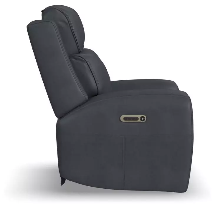 Warren Gray Leather Zero Gravity Power Recliner with Power Lumbar and USB Charging