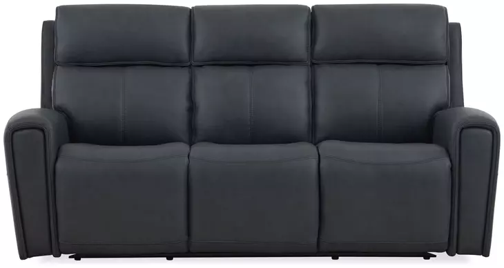 Warren Gray Leather 87" Zero Gravity Power Reclining Sofa with Power Lumbar and USB Charging