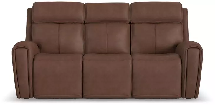 Warren Saddle Leather 87" Zero Gravity Power Reclining Sofa with Power Lumbar and USB Charging