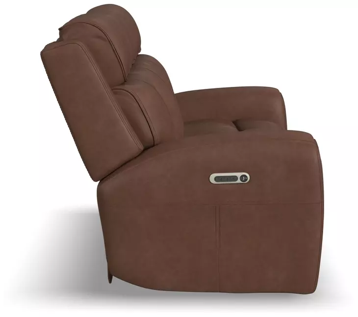 Warren Saddle Leather 87" Zero Gravity Power Reclining Sofa with Power Lumbar and USB Charging