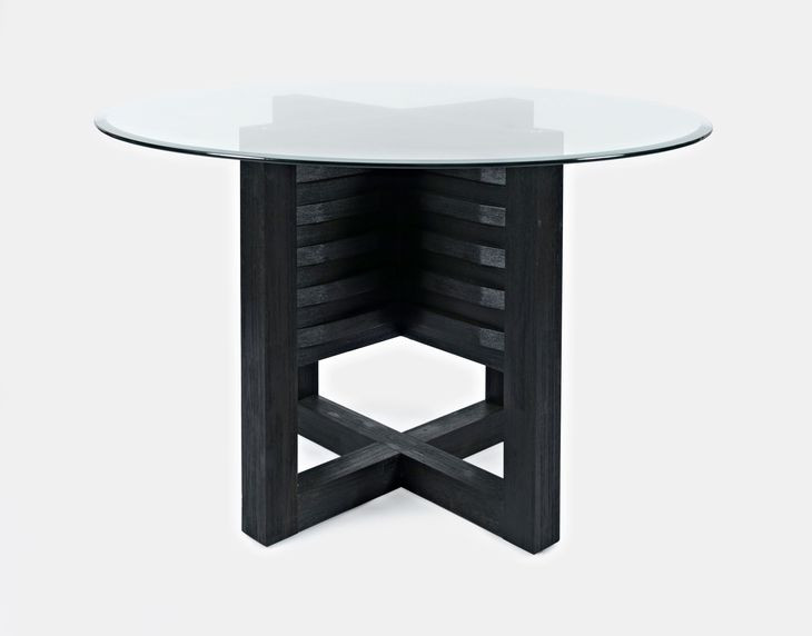 Altamonte Dark Charcoal 48" Round Glass Top Dining Table