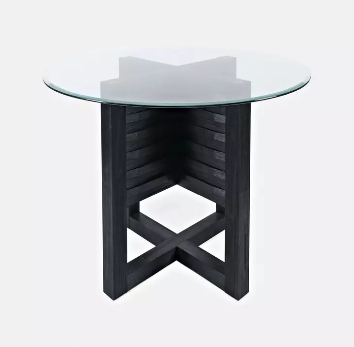 Altamonte Dark Charcoal 48" Round Glass Top Counter Height Dining Table