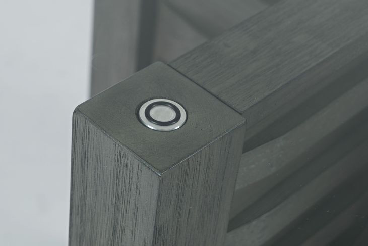 Altamonte Brushed Gray 48" Round Glass Top Dining Table